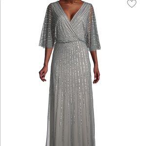 Adrianna Papell Sequin-Embellished Surplice Gown US6